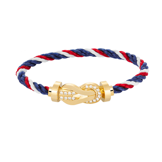 [Star Jewelry]CHANCE LARGE 8 FIGURE BUCKLE HALF DIAMOND BRACELET GOLD