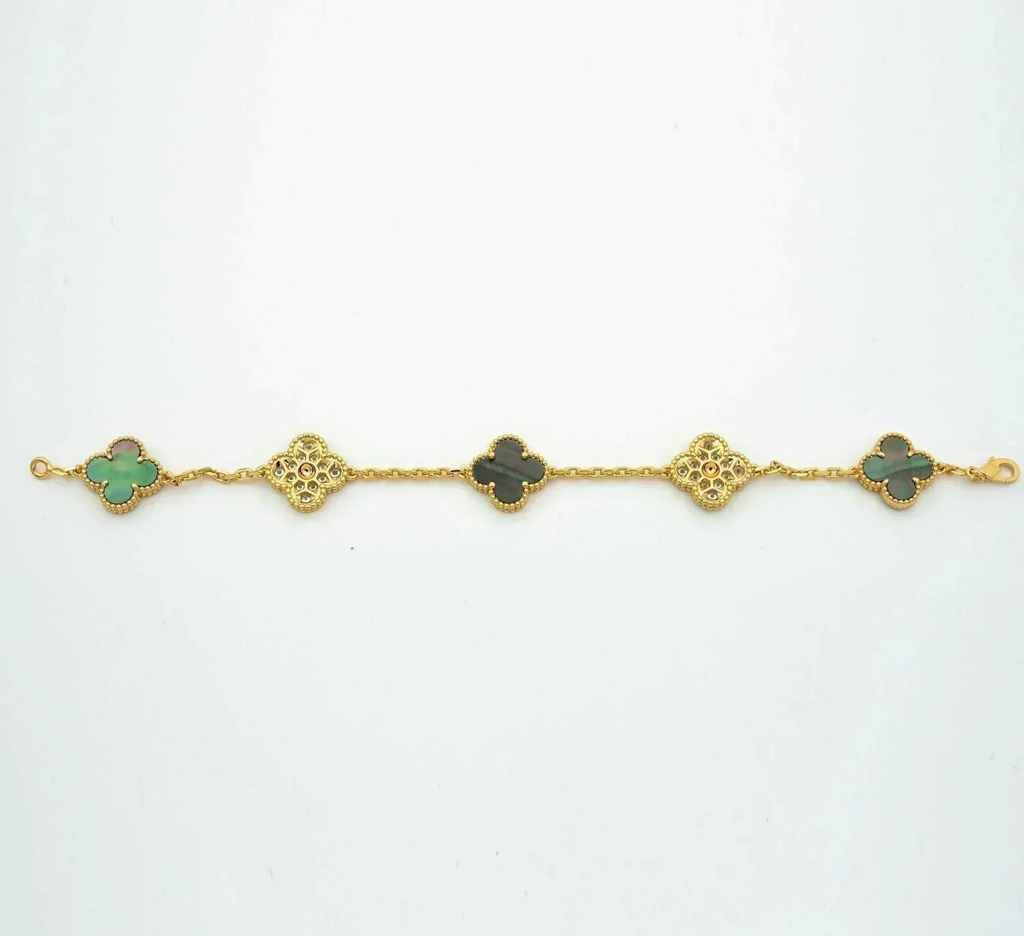 [Star Jewelry] CLOVER 5 MOTIF GRAY MOP BRACELET COLLECTION