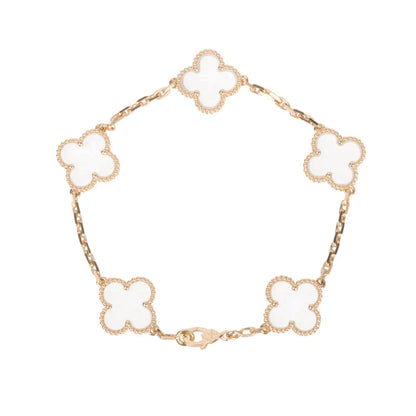 [Star Jewelry]CLOVER 5 MOTIF ROCK CRYSTAL BRACELET