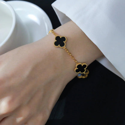 [Star Jewelry] CLOVER 5 MOTIF ONYXS BRACELET COLLECTION