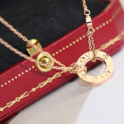 [Star Jewelry]LOVE NECKLACE ADJUSTABLE ROSE GOLD 2 DIAMOND