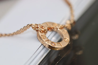 [Star Jewelry]LOVE NECKLACE ADJUSTABLE ROSE GOLD 2 DIAMOND