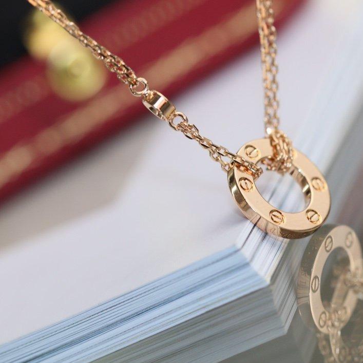 [Star Jewelry]LOVE NECKLACE ADJUSTABLE ROSE GOLD 2 DIAMOND
