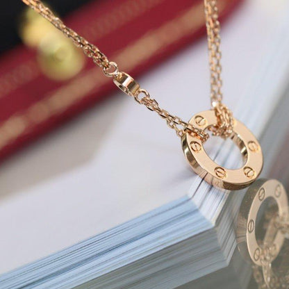 [Star Jewelry]LOVE NECKLACE ADJUSTABLE ROSE GOLD 2 DIAMOND