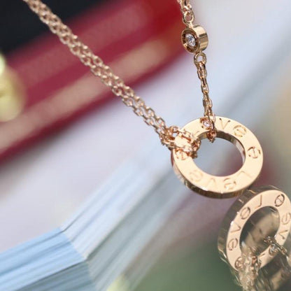 [Star Jewelry]LOVE NECKLACE ADJUSTABLE ROSE GOLD 2 DIAMOND