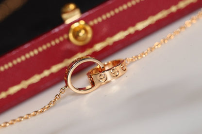 [Star Jewelry]LOVE NECKLACE PINK GOLD AND SILVER