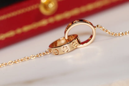 [Star Jewelry]LOVE NECKLACE PINK GOLD AND SILVER