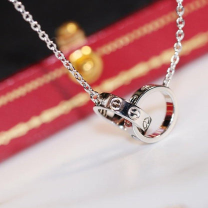 [Star Jewelry]LOVE NECKLACE PINK GOLD AND SILVER