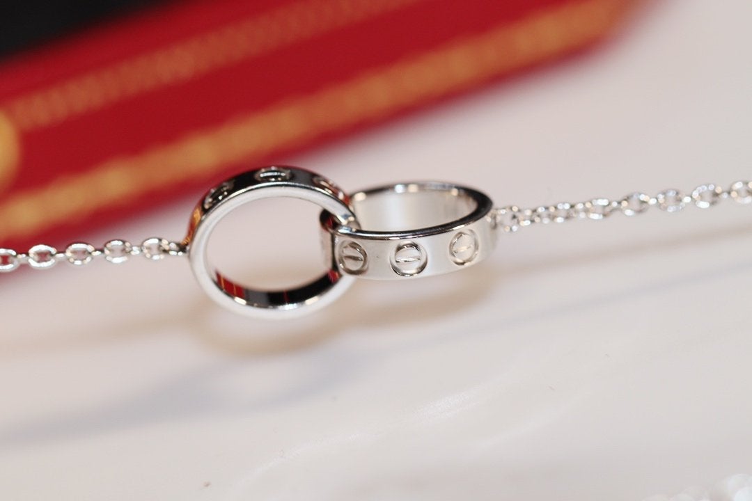 [Star Jewelry]LOVE NECKLACE PINK GOLD AND SILVER