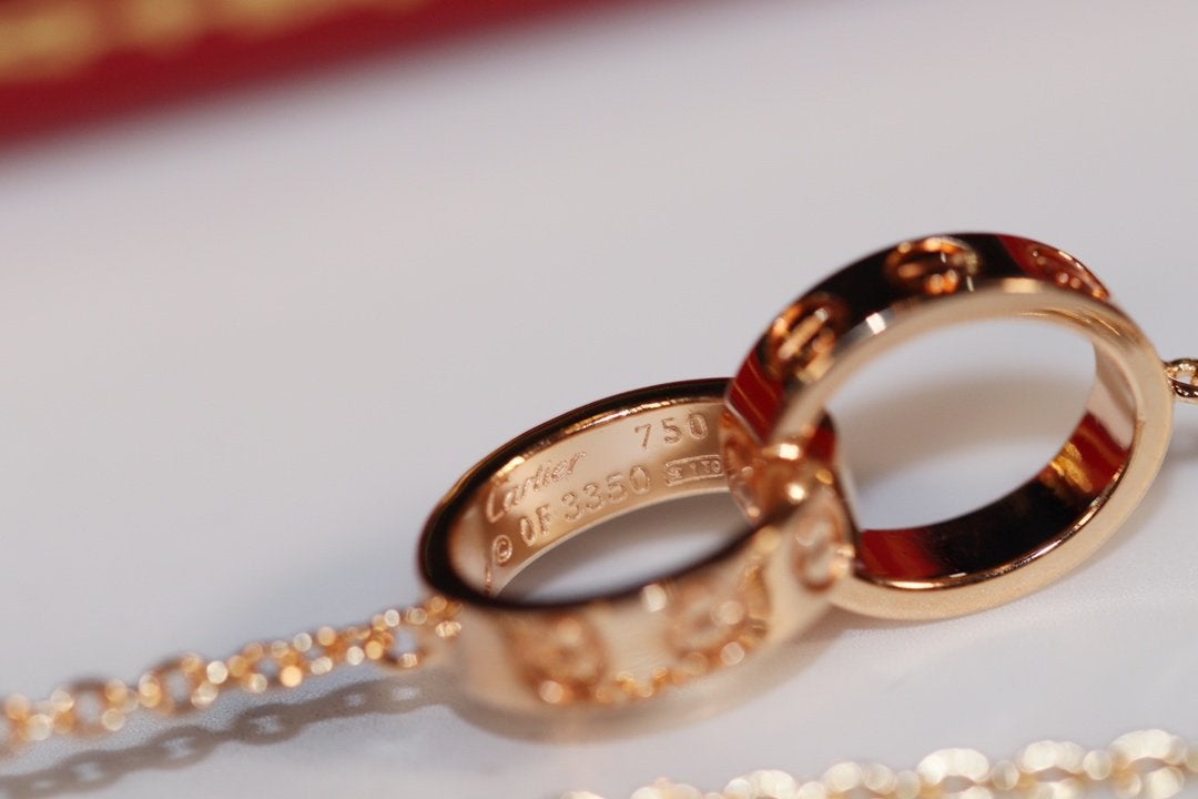 [Star Jewelry]LOVE NECKLACE PINK GOLD AND SILVER
