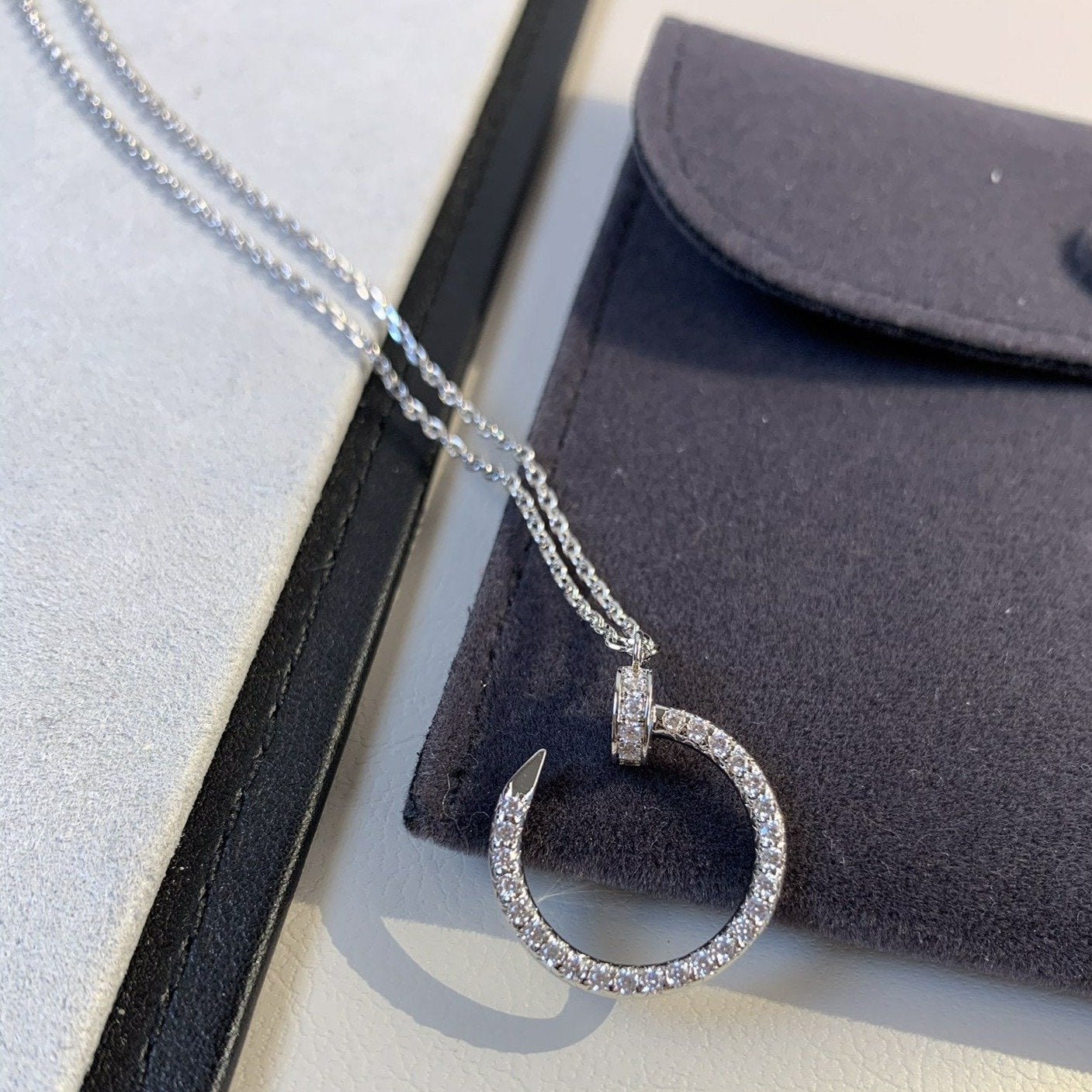 [Star Jewelry]JUSTE NECKLACE SILVER DIAMONDS