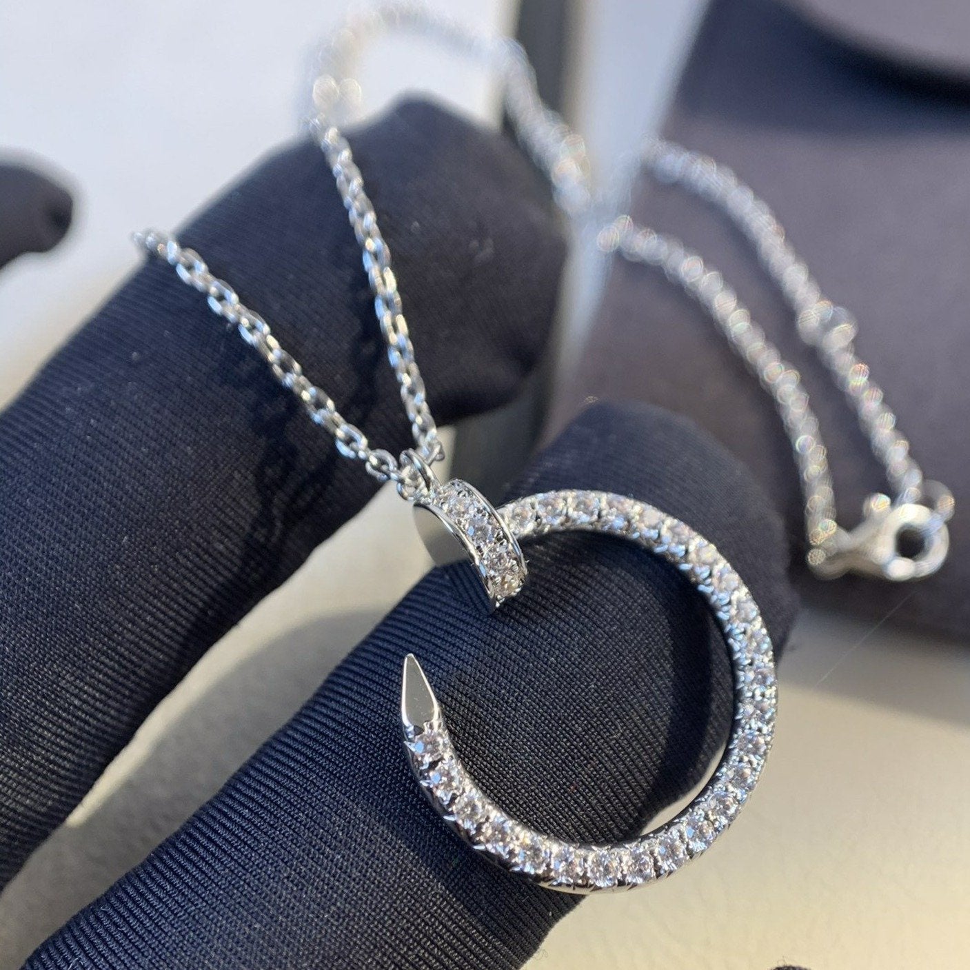 [Star Jewelry]JUSTE NECKLACE SILVER DIAMONDS