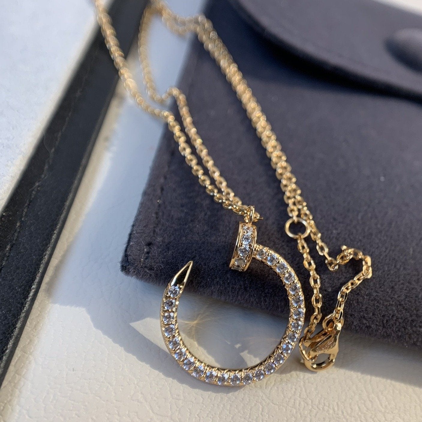 [Star Jewelry]JUSTE NECKLACE PINK GOLD DIAMONDS