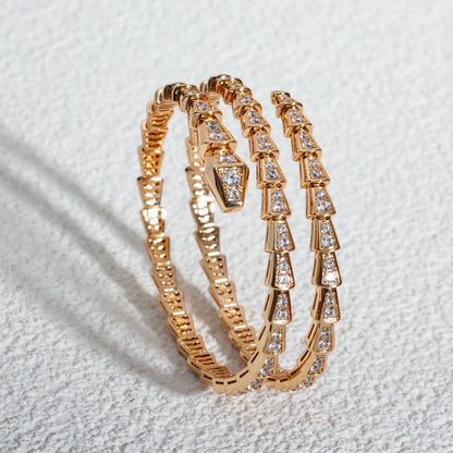 [Star Jewelry]SERPENTI BRACELET PINK GOLD DIAMOND DOUBLE ROW