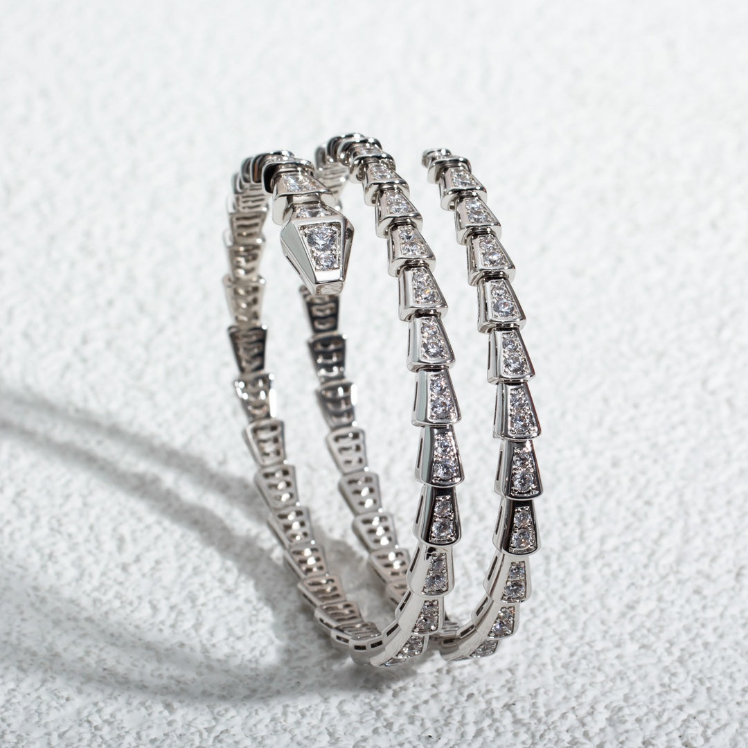 [Star Jewelry]SERPENTI BRACELET SILVER DIAMOND DOUBLE ROW