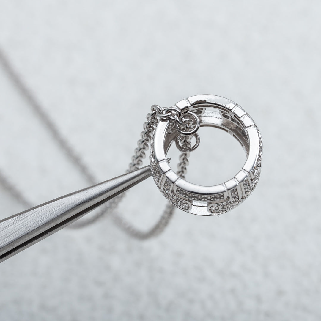 [Star Jewelry]PARENTESI NECKLACE SILVER DIAMOND