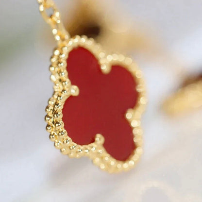 [Star Jewelry]CLOVER  2 MOTIF  TIGER EYE CARNELIAN EARRINGS