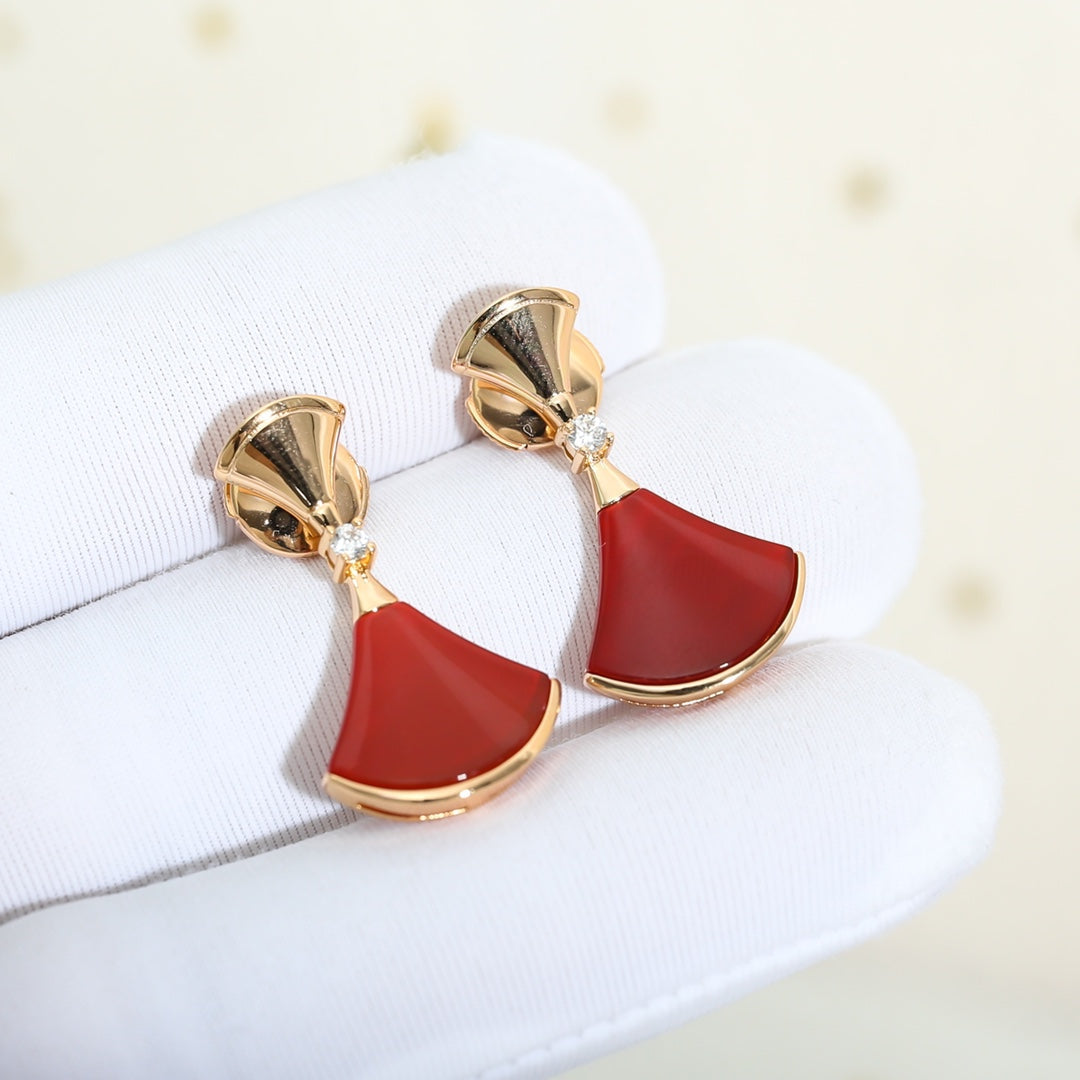 [Star Jewelry]DREAM Carnelian PINK GOLD EARRINGS