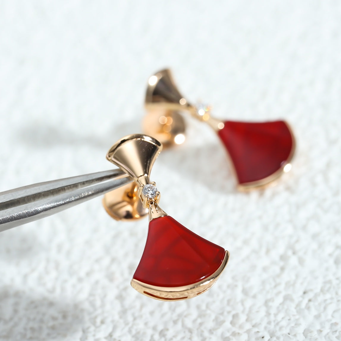[Star Jewelry]DREAM Carnelian PINK GOLD EARRINGS