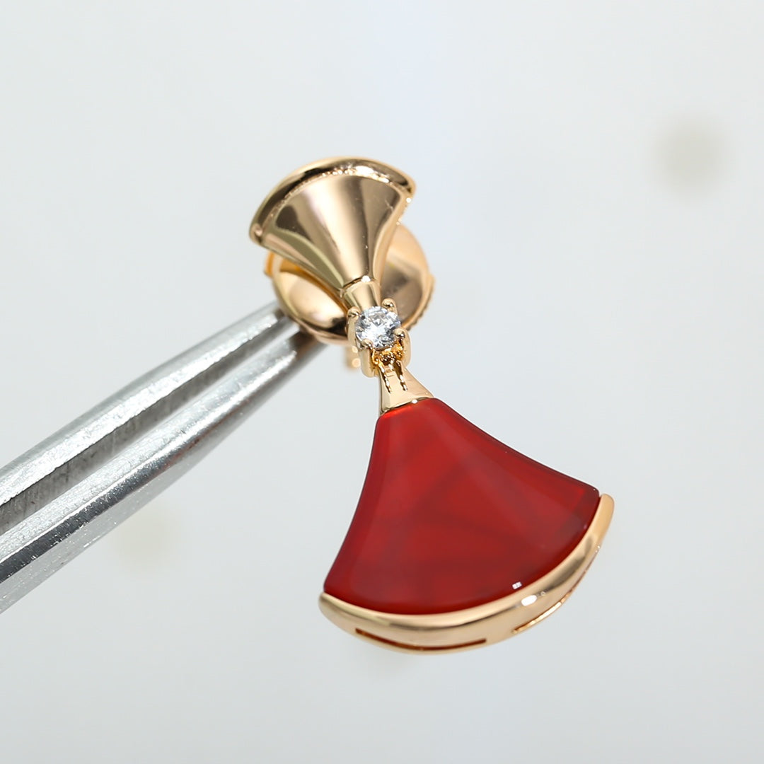 [Star Jewelry]DREAM Carnelian PINK GOLD EARRINGS