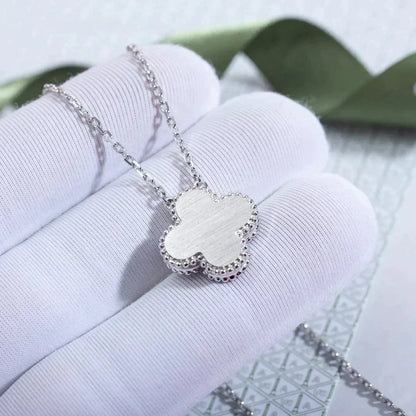 [Star Jewelry]CLOVER  15MM DIAMOND LASER NECKLACE SILVER