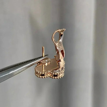 [Star Jewelry]CLOVER MEDIUM 1 MOTIFS  PINK MOP DIAMOND EARRINGS
