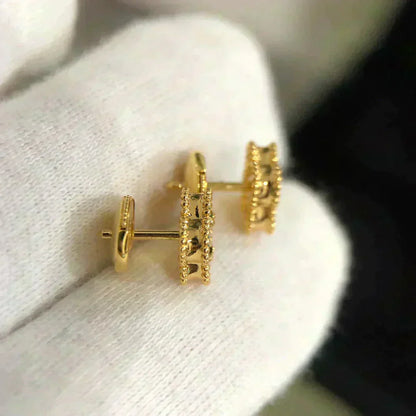[Star Jewelry]CLOVER MINI 9.5MM MALACHITE  EARRINGS