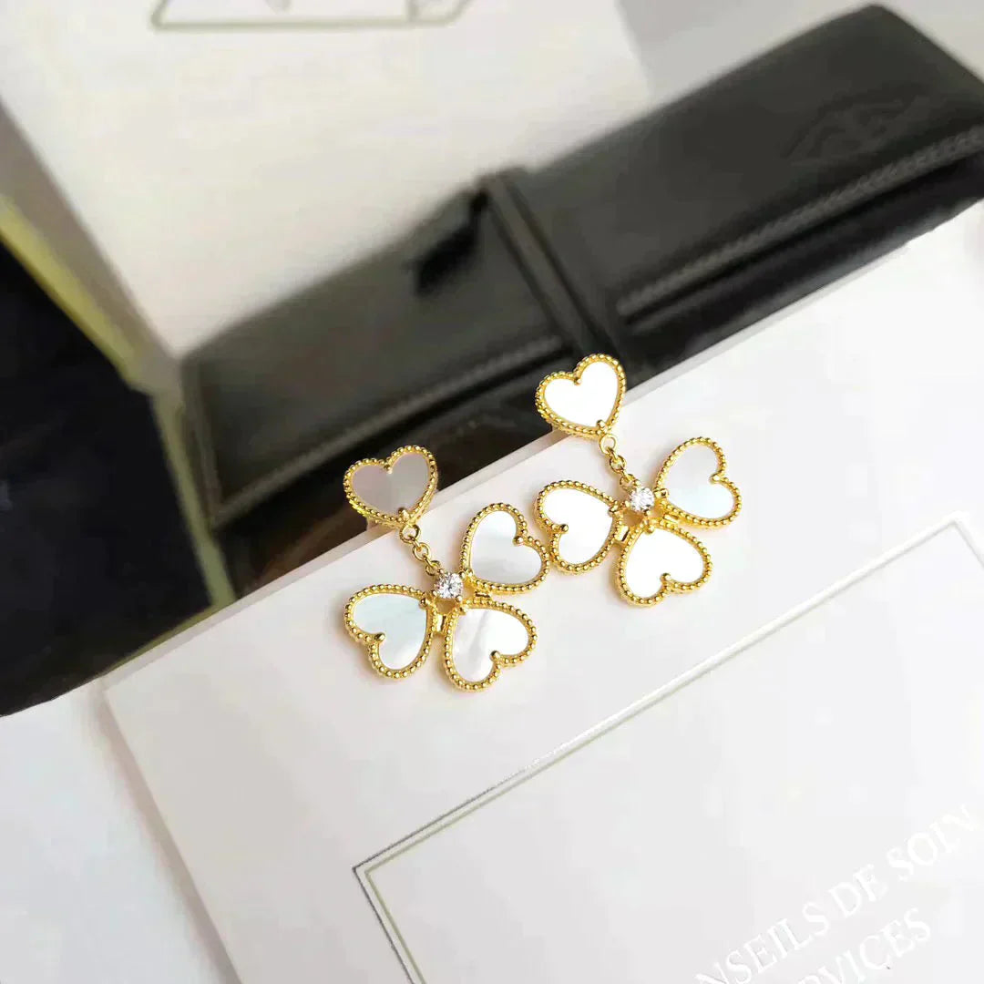 [Star Jewelry]CLOVER SWEET WHITE MOP EARRINGS