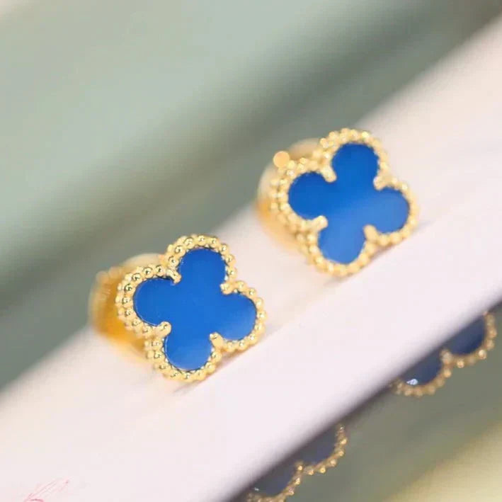 [Star Jewelry]CLOVER MINI 9.5MM TURQUOISE EARRINGS