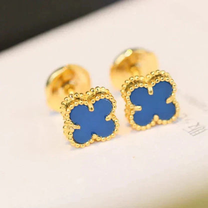 [Star Jewelry]CLOVER MINI 9.5MM TURQUOISE EARRINGS