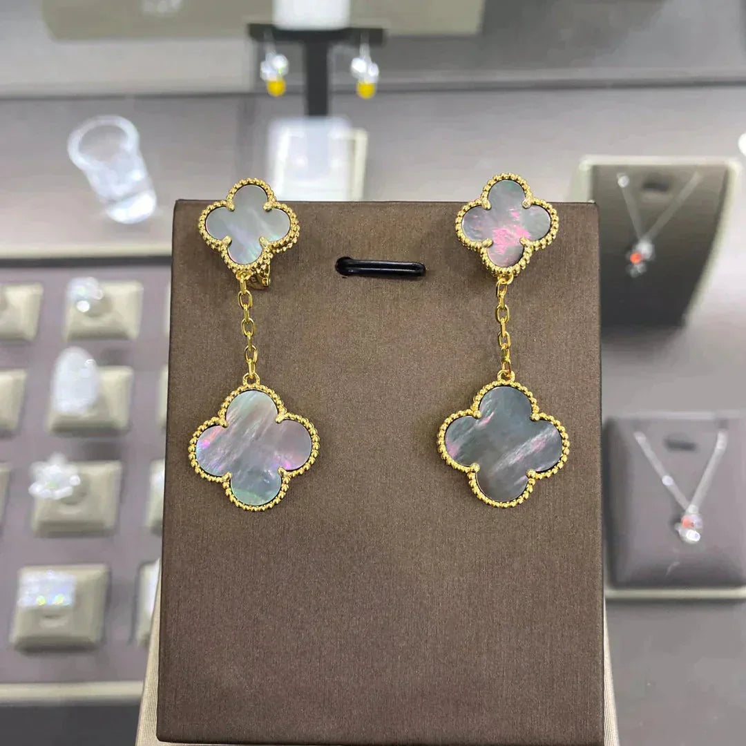 [Star Jewelry]CLOVER 2 MOTIFS  EARRINGS (MULTIPLE CHOICESC