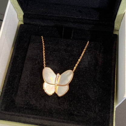 [Star Jewelry]BUTTERFLY GOLD MOP DIAMOND NECKLACE