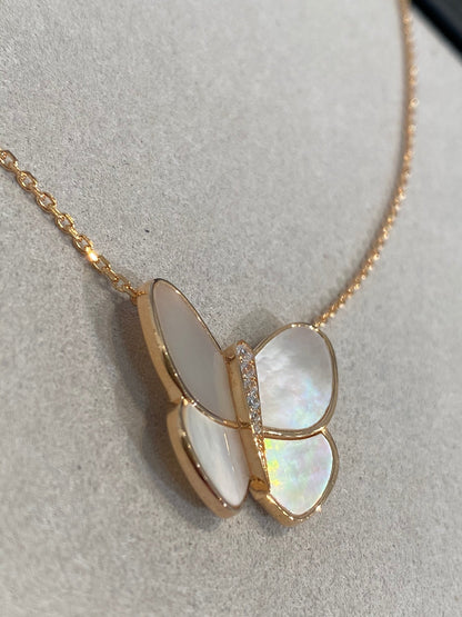 [Star Jewelry]BUTTERFLY GOLD MOP DIAMOND NECKLACE