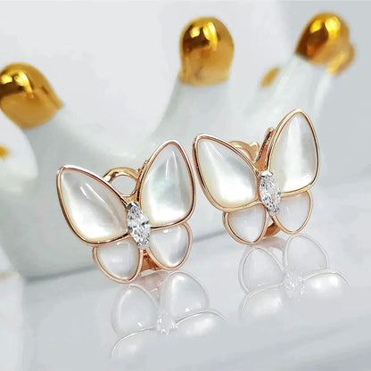 [Star Jewelry]BUTTERFLY MOP DIAMOND EARRINGS