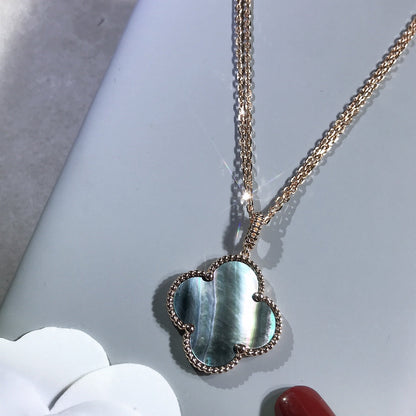 [Star Jewelry]CLOVER 25MM GOLD DARK MOP BIG CLOVER NECKLACE