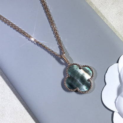 [Star Jewelry]CLOVER 25MM GOLD DARK MOP BIG CLOVER NECKLACE