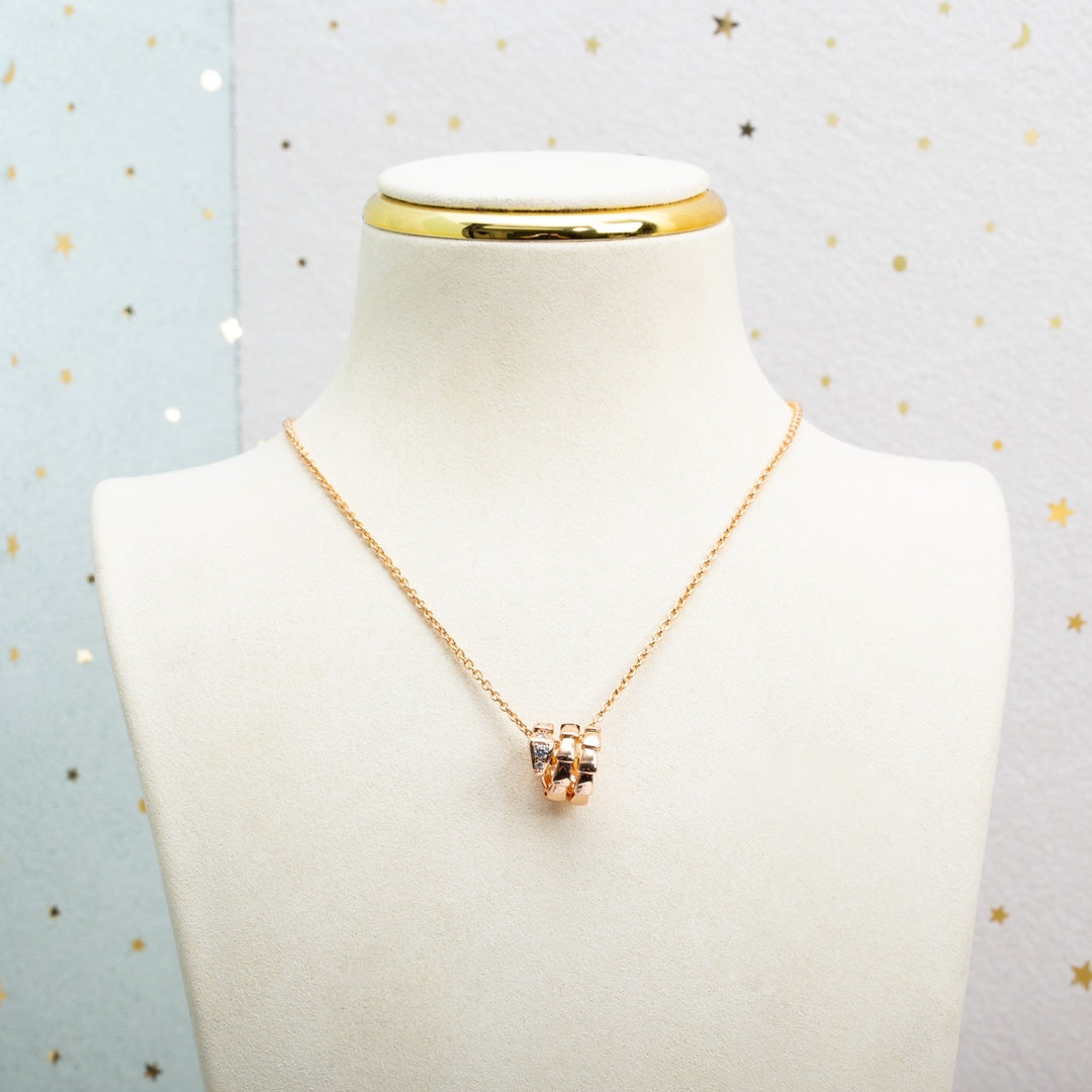 [Star Jewelry]SERPENTI PINK GOLD NECKLACE DIAMOND