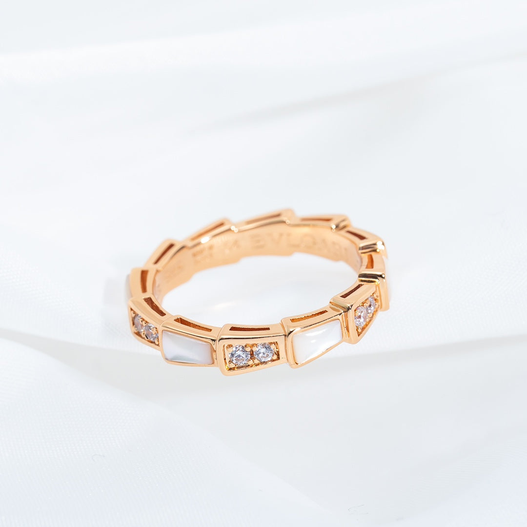 [Star Jewelry]SERPENTI RING PINK GOLD DIAMOND MOP 3MM