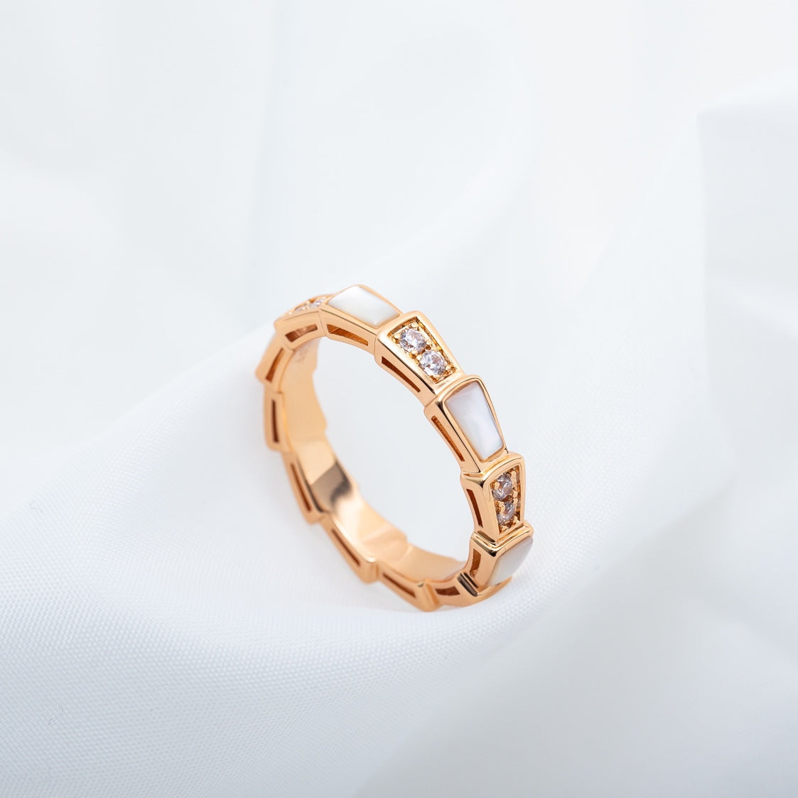 [Star Jewelry]SERPENTI RING PINK GOLD DIAMOND MOP 3MM