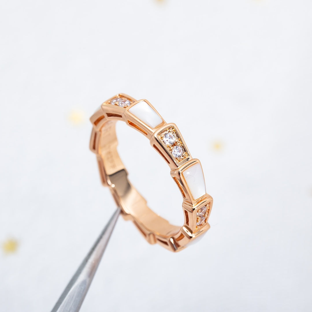 [Star Jewelry]SERPENTI RING PINK GOLD DIAMOND MOP 3MM