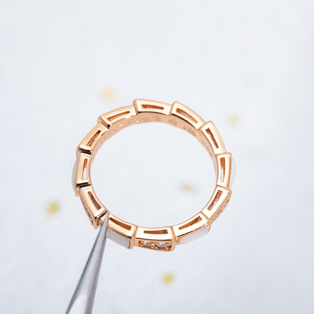 [Star Jewelry]SERPENTI RING PINK GOLD DIAMOND MOP 3MM