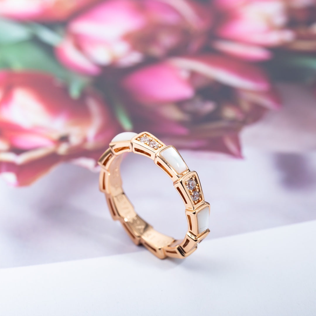 [Star Jewelry]SERPENTI RING PINK GOLD DIAMOND MOP 3MM