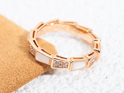 [Star Jewelry]SERPENTI RING PINK GOLD DIAMOND MOP 3MM