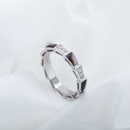 [Star Jewelry]SERPENTI RING SILVER  DIAMOND BLACK MOP 3MM