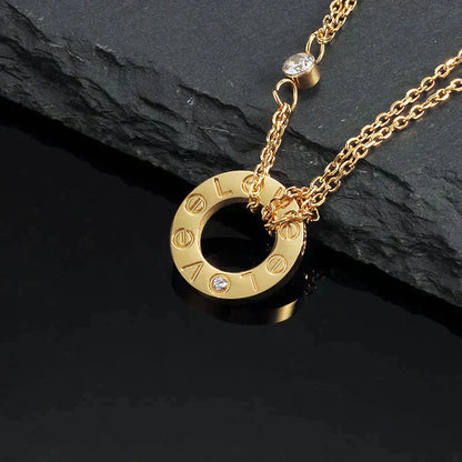[Star Jewelry]LOVE NECKLACE 16MM 2 DIAMONDS