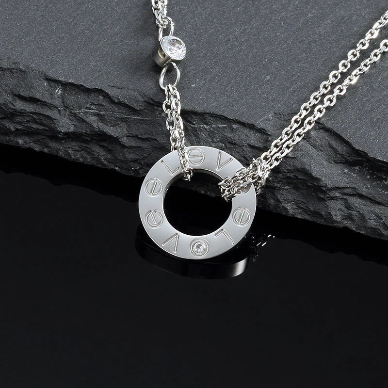 [Star Jewelry]LOVE NECKLACE 16MM 2 DIAMONDS