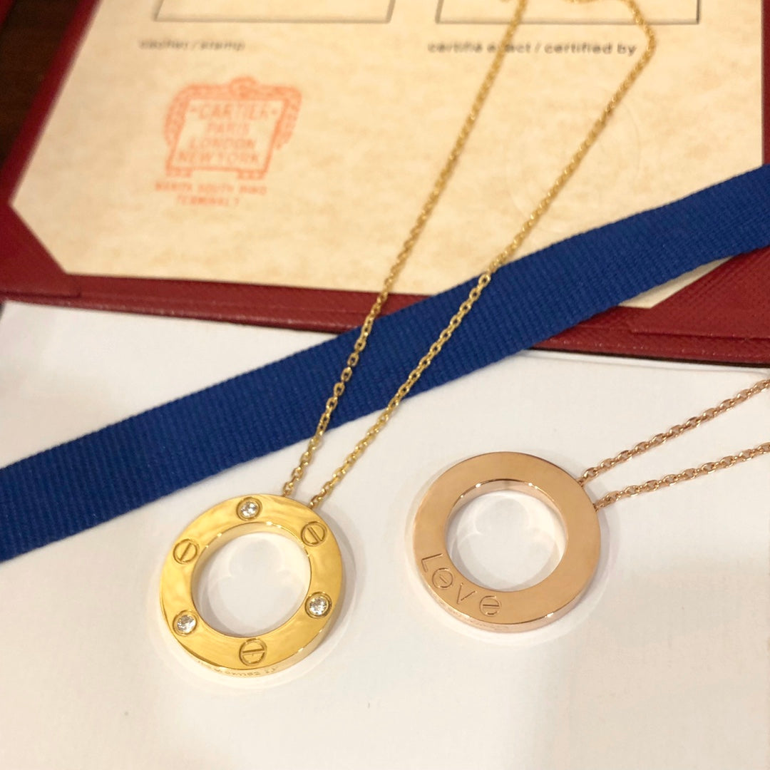 [Star Jewelry]LOVE NECKLACE 16MM 3 DIAMONDS