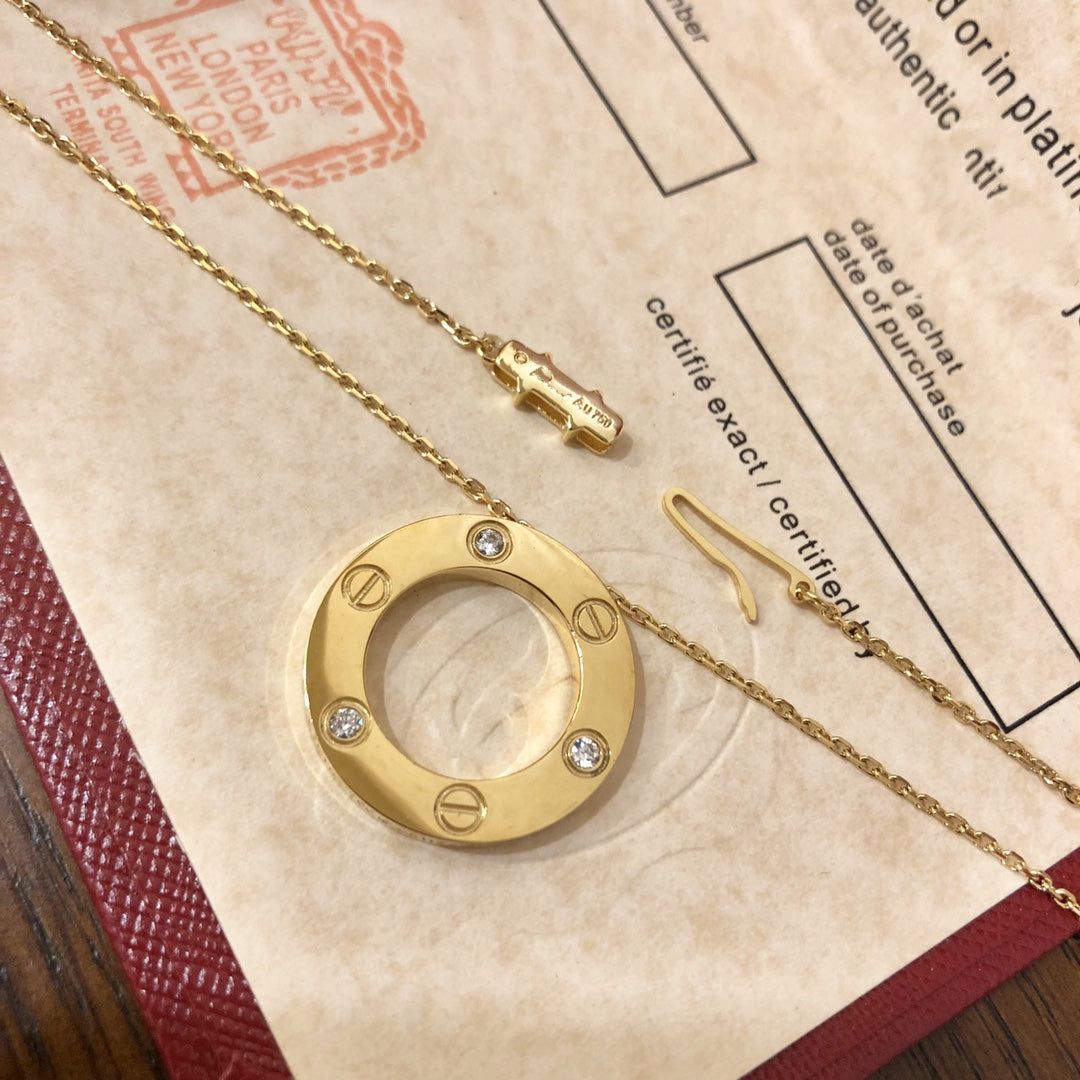 [Star Jewelry]LOVE NECKLACE 16MM 3 DIAMONDS