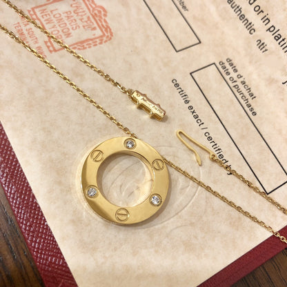 [Star Jewelry]LOVE NECKLACE 16MM 3 DIAMONDS