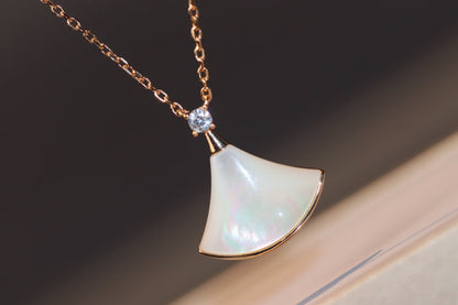[Star Jewelry]DREAM NECKLACE WHITE MOP PINK GOLD 1 DIAMOND